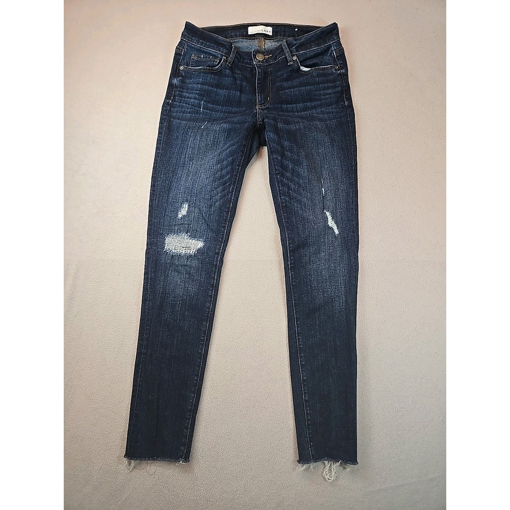 Made And Loved Loft Women's Curvy Skinny Dark Blue Jean Size 26 /‎ 2